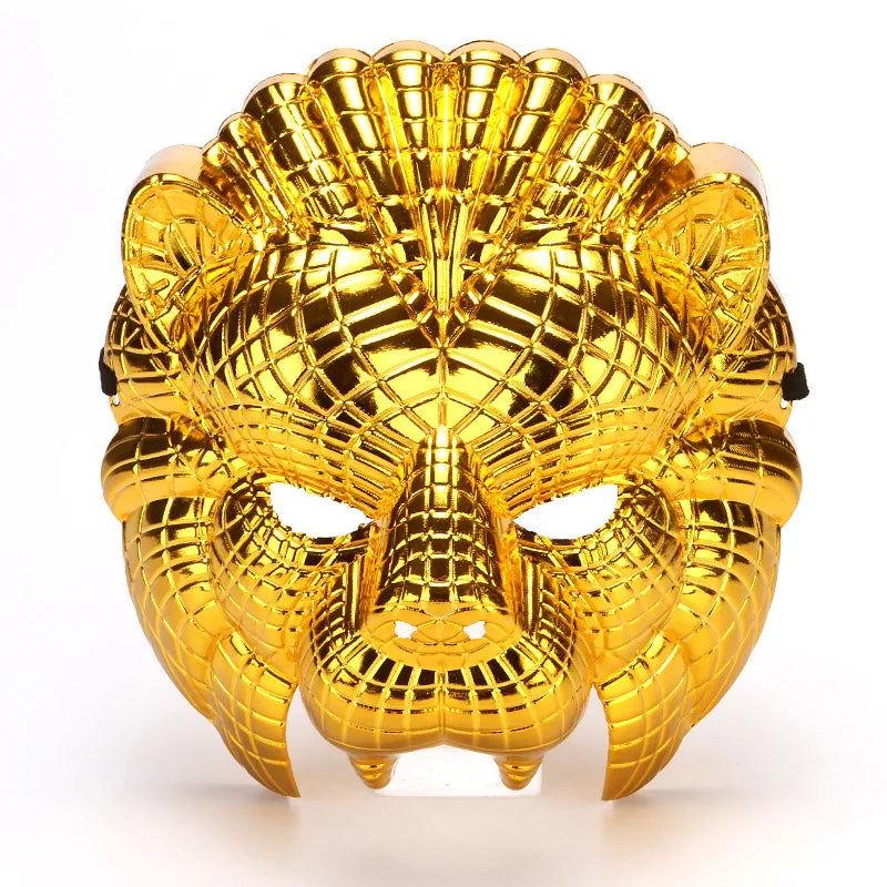 Halloween Lion Mask Leopard Electroplated Gold Waiter Mask Popular Korean Movie Theme Dress Up Game Helmet Surface