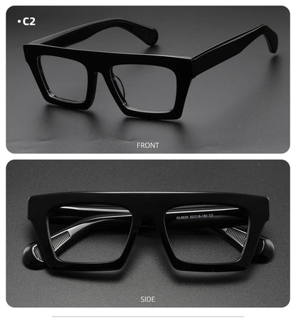 Classic Thick eyeglasses male acetate frame Clear Lens Glasses for Women Men Sunglasses UV Protection Hand-Crafted Eyewear Frame