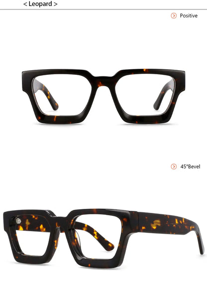 54290 High Quality Acetate Optics Glasses Frame Retro Square Eyewear Designer Luxury Prescription Glasses Frames Optical Eyewear