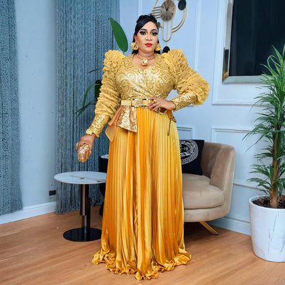 Plus Size African Party Long Dresses for Women 2026 New Dashiki Ankara Sequin Evening Gowns Turkey Outfits Robe Africa Clothing