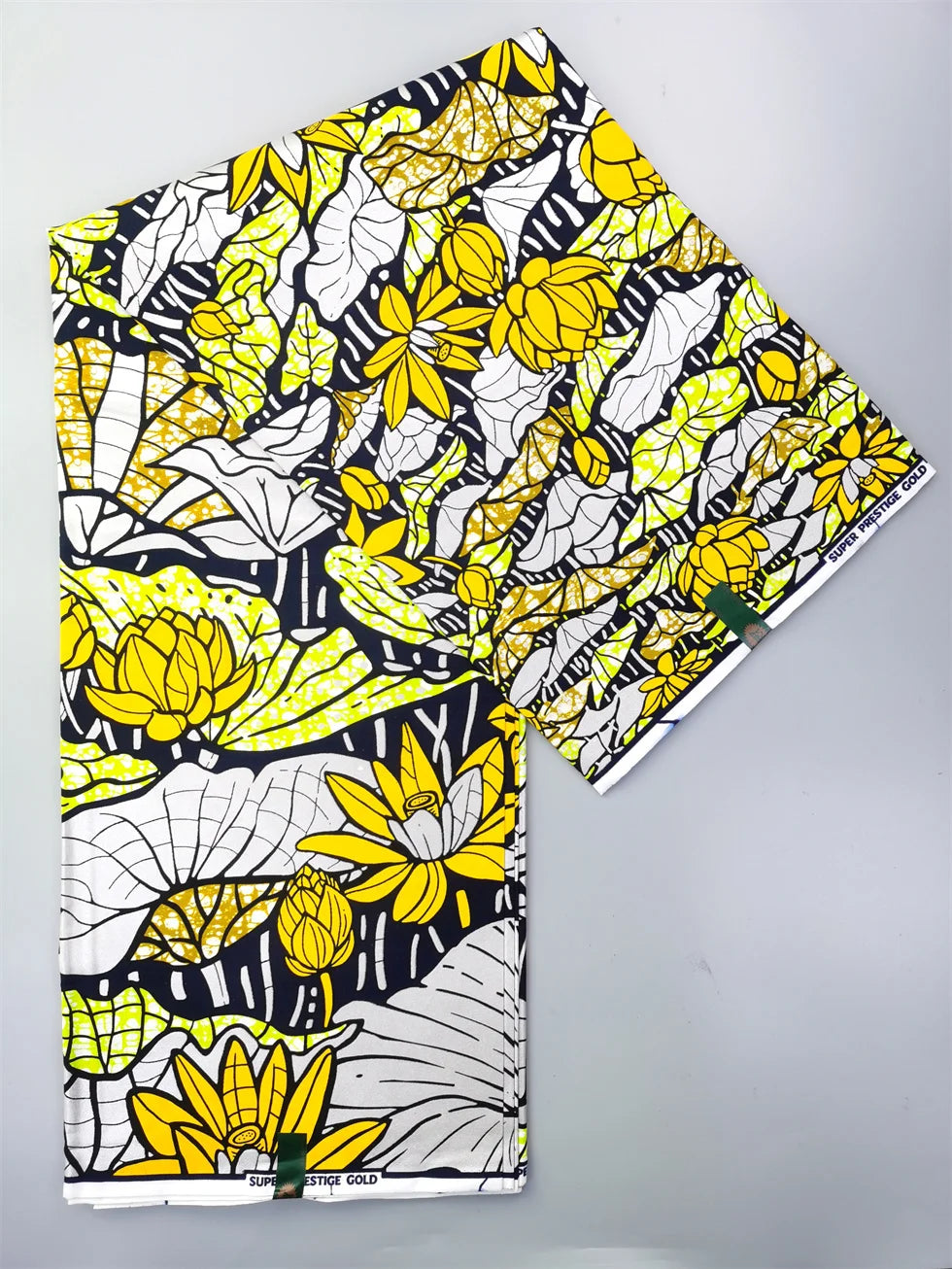 Newest Grand African Wax Glitter Glam Fabric 100% Cotton Ankara Batik Material Pagne Wax Gold Print Sewing Party Dress