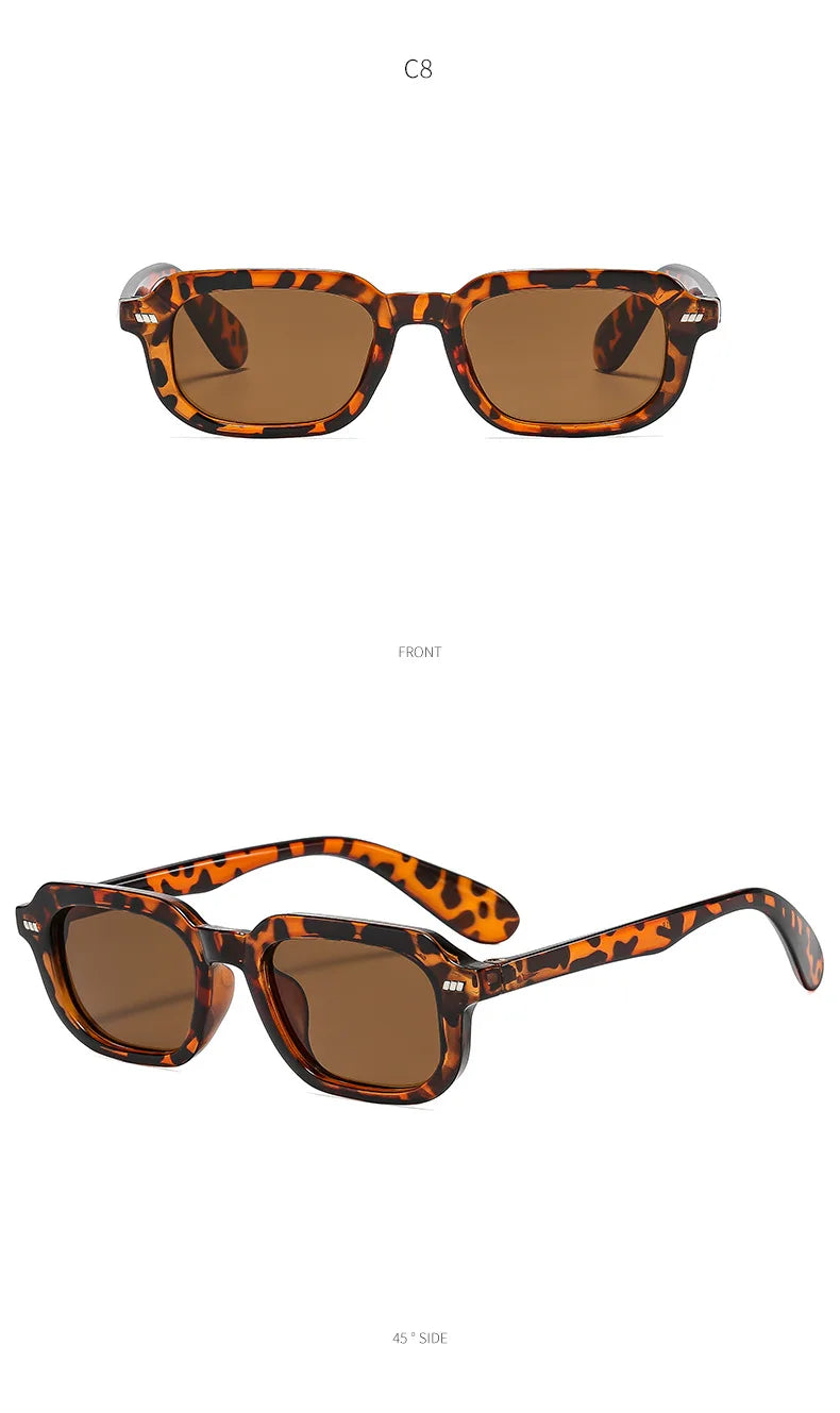 Small Square Eyewear Computer Glasses Frame Women Men Anti Blue Light Blocking Sunglasses Outdoor Zero-power Spectacle Eyeglass