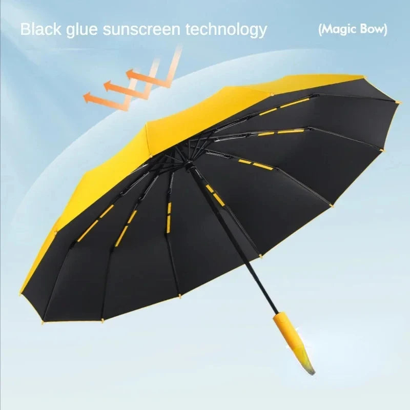 72 Bone Super Strong Windproof Automatic Folding Reinforced Large Rainproof Sun Protection   Women Men Umbrella
