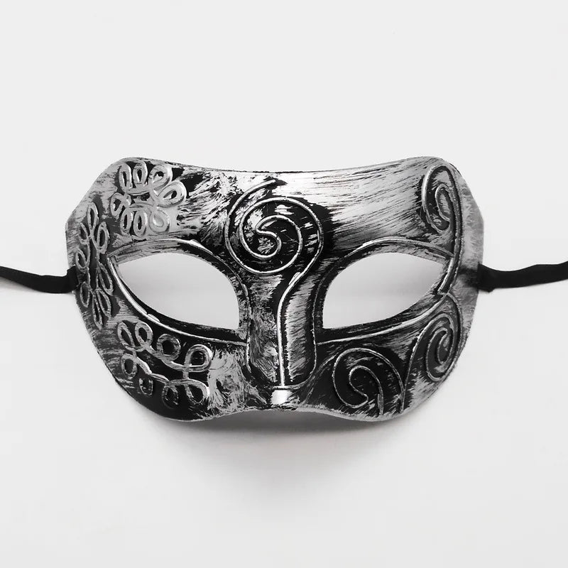 1pc Amazing Mask Antique Gold and Silver Jazz Flat Head Mask Ball Party Gathering Men and Women Cosplay Half Mask Decoration