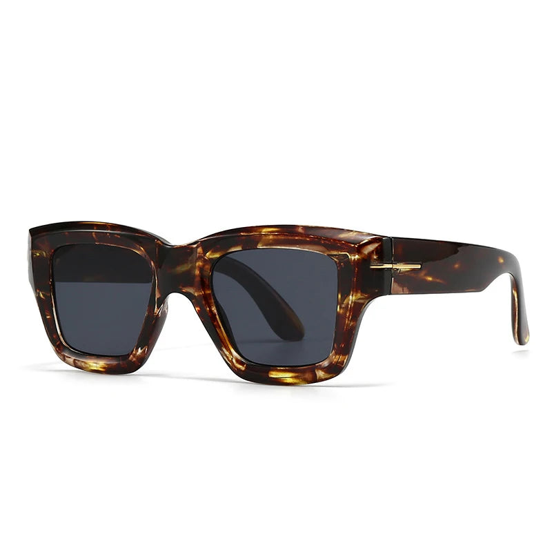 Tinted Thick Frame Myopia Sunglasses Men Women Prescription Nearsighted Glasses Full Frame Outdoor Shade Sunglasses -0.5 To -6.0