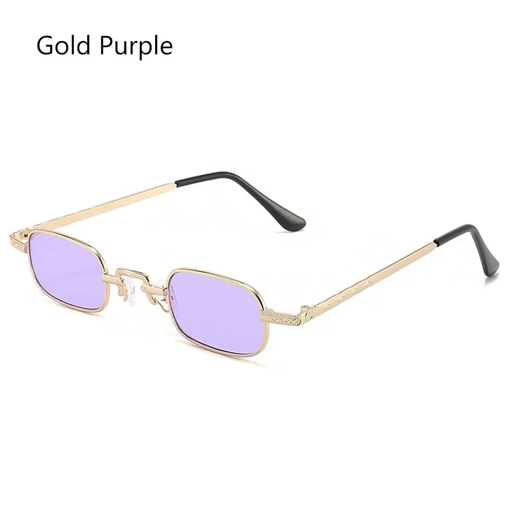 Retro Rectangle Sunglasses Women Brand Designer Small Metal Frame Square Punk Sun Glasses Men Fashion Vintage Oculos De Sol