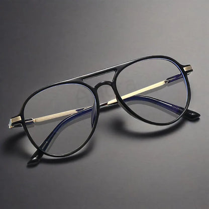 Vintage Double Beam Reading Glasses Unisex Hyperopia Presbyopia Diopters Glasses Frame Anti Blue Light Spectacles 0 +100 ~+400