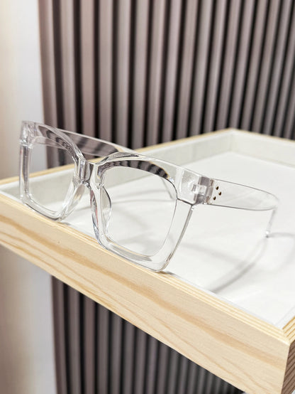 1Pc Women's Square Frame Tortoiseshell Color Glasses Transparent Lens Simple Classic Style Suitable for Daily Travel Photography