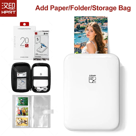 HPRT MT53 Color Photo Printer HD Portable Mini Bluetooth Maker Mobile Handheld Pocket Printing Machine 2x3 Inch Sticker Paper