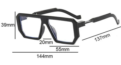 Retro Rectangle Men's Reading Glasses Transparent Computer Big Square Anti Blue Light Glasses Frame Punk Presbyopia Eyewear +1.5