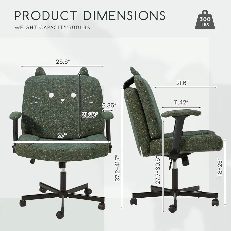 Criss Cross Chair with Arms and Castors for Home Office Vanity Gaming and Reading Spaces Plus Size Design with Extra Wide Seat