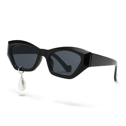 Pearl Diamond  DIY Tear Sunglasses for Women Small Frame Cat Eye Fashion Forward Mermaid Tear Aviator Eyewear