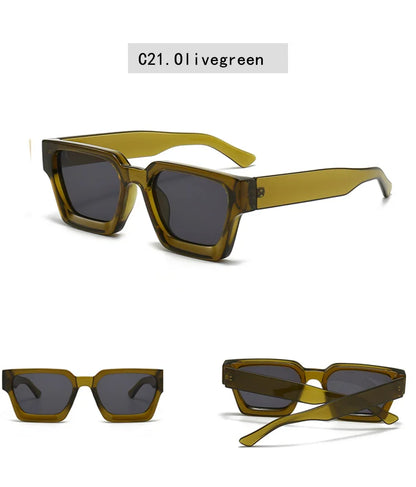 JNPCXI Fashion Square Women Luxury Sunglasses Retro Green Brand Designer Men Trending Sun Glasses Shades UV400