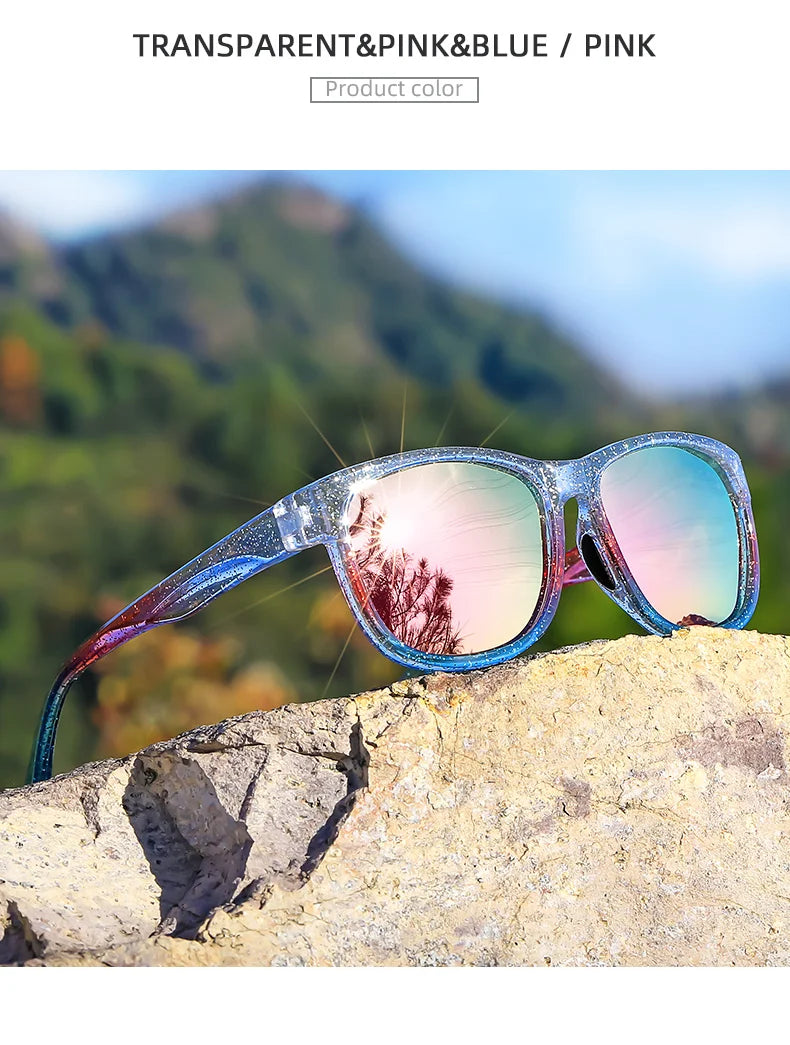New style Unisex Polarized Square Fashion Sunglasses - Lightweight Purple Glitter Frame, TAC Lenses for Outdoor Sports & Fashion