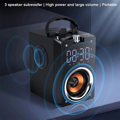 Wooden Super Bass Wireless Bluetooth Speakers Portable High Power Stereo Subwoofer Music Center Support TF FM Radio HIFI BoomBox
