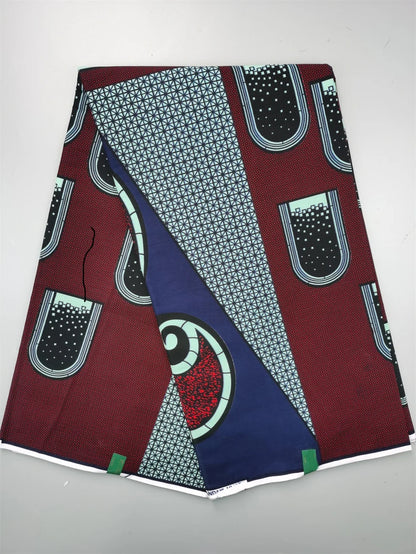 Dutch Hollandais Printed Fabric for African Classical Dress Veritable Real Wax Guaranteed 100% Cotton 6 Yards