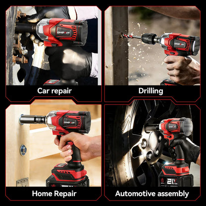 ONEVAN 1200N.M Brushless Cordless Electric Impact Wrench Portable Screwdriver Drill Repair Power Tool For Makita 18V Battery Pin