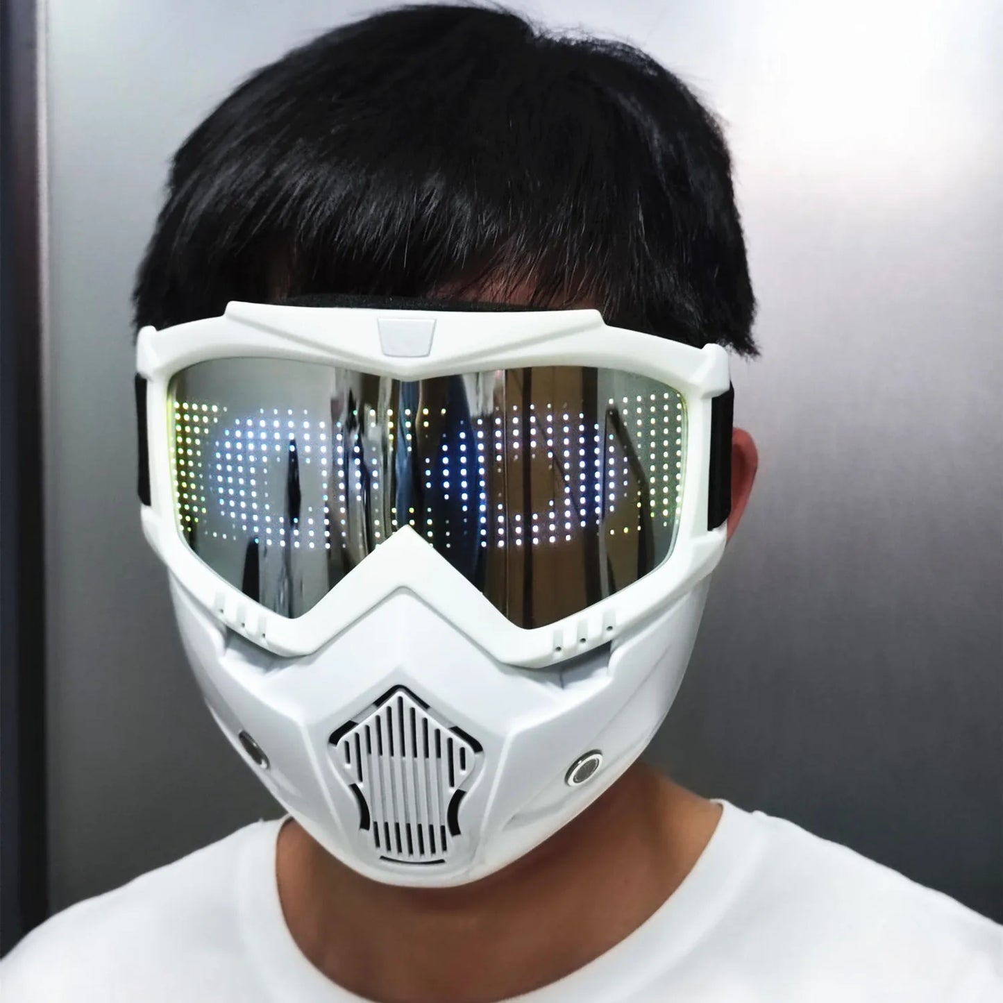 Bluetooth RGB Light Up Party Carnival Led Ski Goggles DIY LED Glasses Display Board Mask Screen Matrix Gift Toys