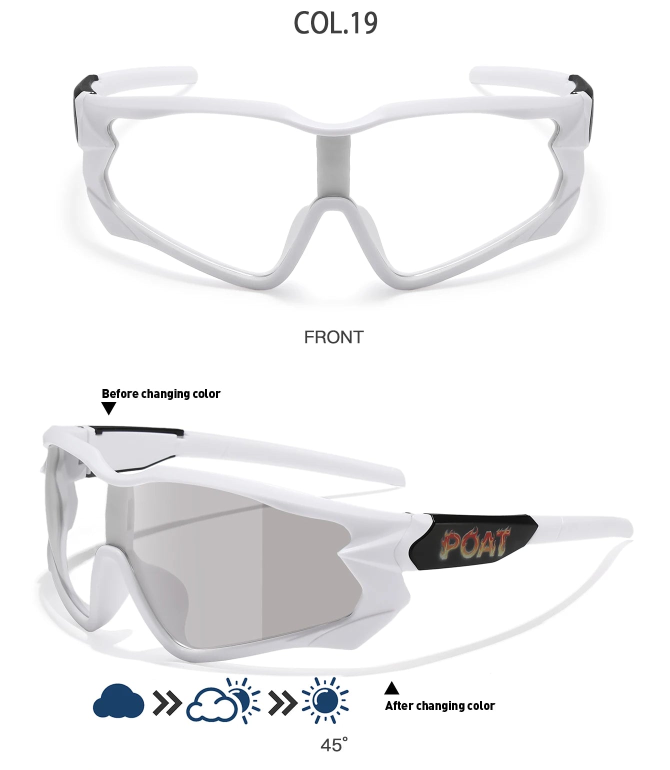 POAT Brand Photochromic Eyewear for Men Women MTB Bike Bicycle Cycling Fishing Running Glasses New Style Sunglasses Sports