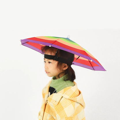 Windproof Umbrella Cap Wearing An Umbrella On The Head Sturdy Men's And Women's Foldable Large Sunshade And Rain Hat Umbrella