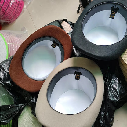 2023 Men Hat 100% Wool Fedora Hat Unisex Top Show Gentleman Bowler Hat Black Red Magic Hat Presidential Hat Feather Accessories