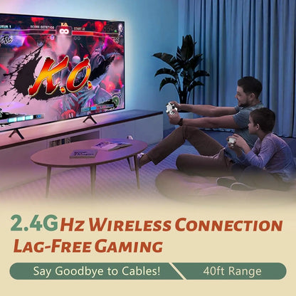 2026 Retro Gaming Console, 4K HD Output Game Stick Pro with 40,000+ Classic Titles and 23 Emulators with Dual 2.4G Controllers