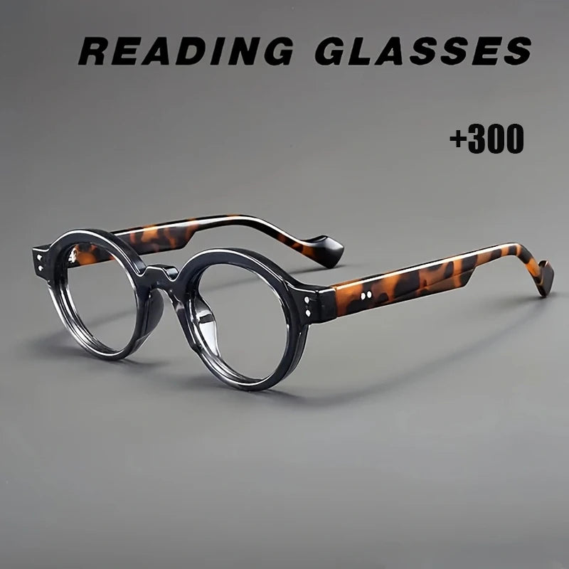 1-piece Fashion Translucent Tortoiseshell Glasses, Retro Style Round Reading Glasses, Fashionable Men's and Women's Reading