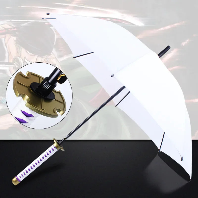 Demon Slayer Sword Umbrella One Piece Roronoa Zoro Katana Umbrella Real Full Size Japanese Anime Long Parasol Home Accessories