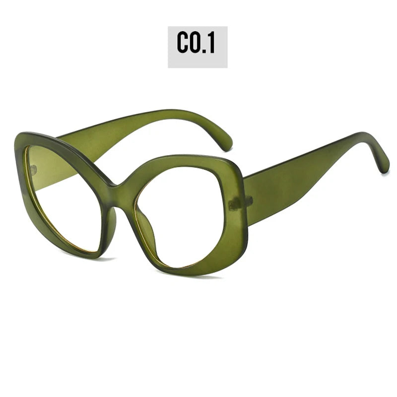 Oversized Reading Glasses Women Luxury Brand Designer Cat Eye Chunky Glasses Anti Blue Light Customised Prescription Glasses
