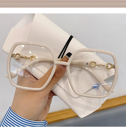 Fashionable Large Frame Myopia Glasses with Anti Blue Light and Anti Radiation High-definition Women's Full Frame Glasses