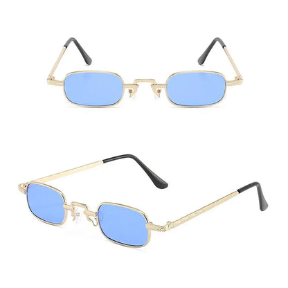 Retro Rectangle Sunglasses Women Brand Designer Small Metal Frame Square Punk Sun Glasses Men Fashion Vintage Oculos De Sol