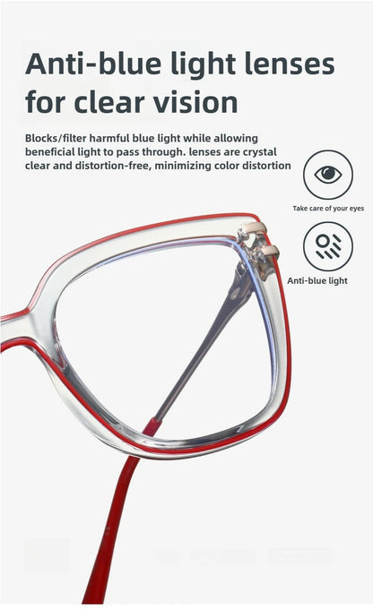 EYORA Currents Square Women Anti-Reflective Reading Glasses Anti Blue Light Myopia Eyewear Photochromic Prescription Eyewear