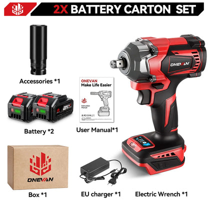 ONEVAN 1200N.M Brushless Cordless Electric Impact Wrench Portable Screwdriver Drill Repair Power Tool For Makita 18V Battery Pin