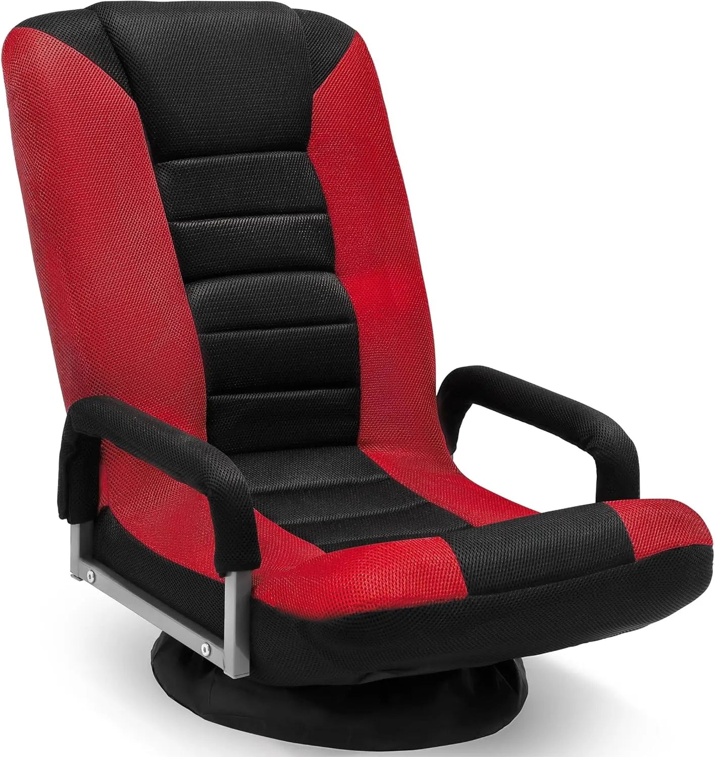Swivel Floor Gaming Chair - Video Lounger Enjoy 6 Different Positions, Adjustable Backrest, Removable Arm Rests, Folds to Store
