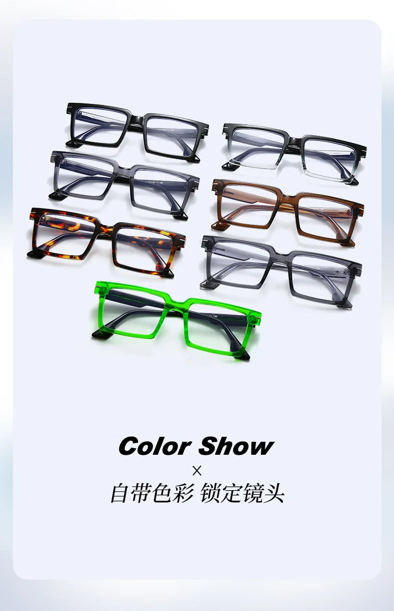 Square Women Reading Eyeglass Fashion Progressive Glasses Man's Myopia Eyewear Customized Prescription Lenses