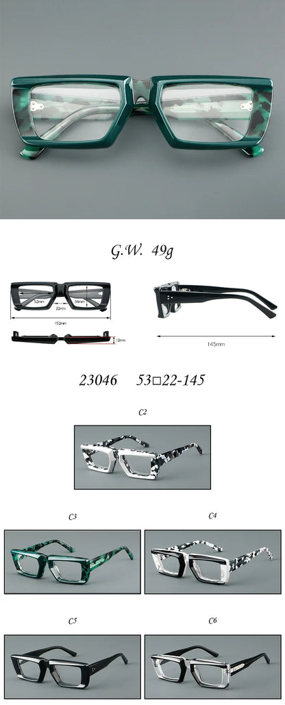 VICKY Personalized Fashion Retro Geometric Square Design Men Women Anti-blue Light Glasses Customizable Prescription 23046