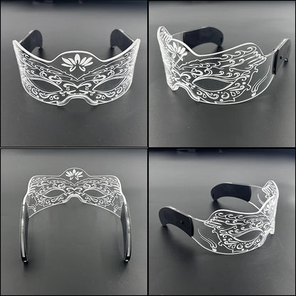 Acrylic LED Luminous Glasses Glow Party Glasses Neon Light Up Visor Eyeglasses DJ Bar Party Eyewear For Halloween Christmas