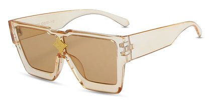 Retro Millionaire Sunglasses for Women Men Vintage Fashion Flat Top Thick Frame Square Sun Glasses Punk Rock Hip Hop Style