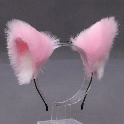 Lolita  Animal Cat Fox Ear Hair Hoops Cosplay Faux Fur Hairband Girls Halloween Anime Headbands Headwear Hair Accessories