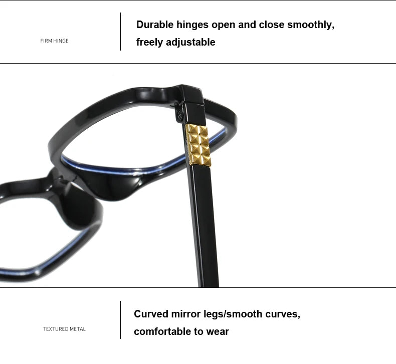 4pcs New Fashion Women Small Square Eyeglasses Frame Outdoor Casual Eyeglasses Anti Blue Light Eyewear Rivet Glasses Unisex