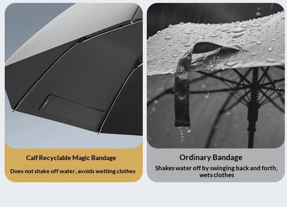 Fully automatic extra-large umbrella, thickened, reinforced, windproof, designed for heavy rain, reverse folding umbrella