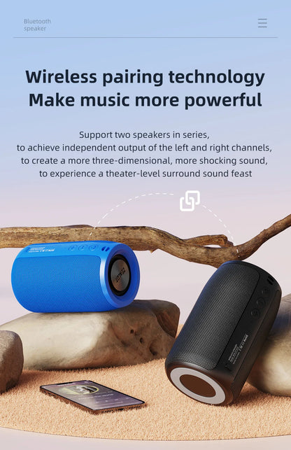 ZEALOT-S32 Portable Bluetooth Speaker Subwoofer - Waterproof Stereo Outdoor Boom Box with TF Card & AUX Support