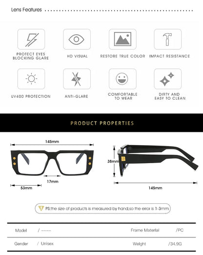 YOOSKE Square Eyeglasses Frames for Women Men Anti Blue Light Glasses Frame Optical Computer Eyewear