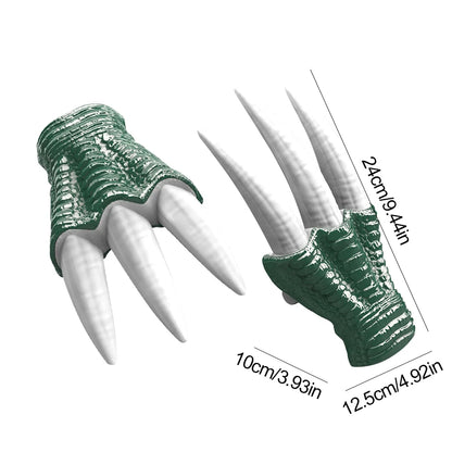 Halloween Moving Jaw Dino Mask with Dinosaur Scream 3D Dinosaur Claws Lifelike Dinosaur Mask Headwear for Carnival Party Decor