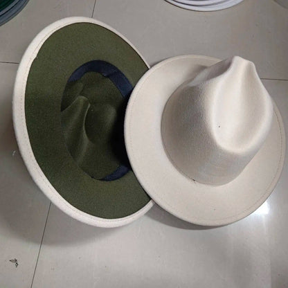 Sombreros Fedora Hat Dual Color Classic Jazz Hat Soft Fedora Hat Classic Men's and Women's Blue Jazz sombreros