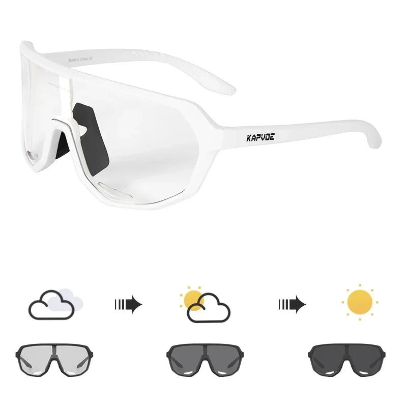 KAPVOE Photochromic Cycling Glasses Sports Sunglasses for Men Women UV400 Protection Bicycle MTB Mountain Bike Sunglasses