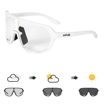 KAPVOE Photochromic Cycling Glasses Sports Sunglasses for Men Women UV400 Protection Bicycle MTB Mountain Bike Sunglasses