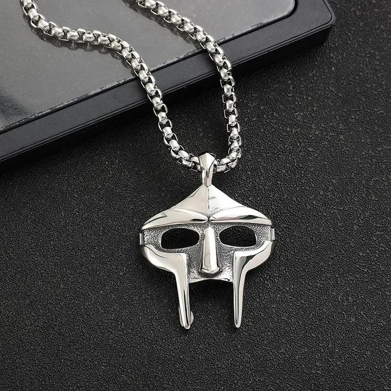 Vintage Creative MF DOOM Mask Pendant for Men Hip Hop 316L Stainless Steel Skull Mask Necklace Party Jewelry Gift Dropshipping