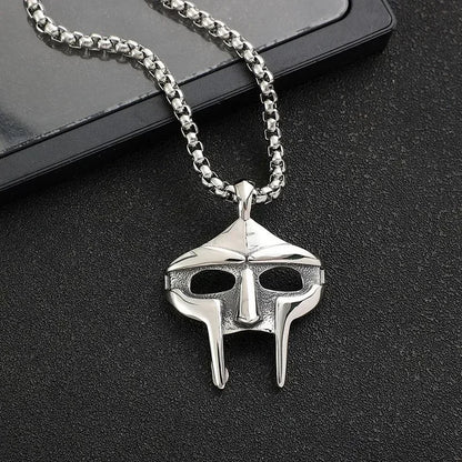 Vintage Creative MF DOOM Mask Pendant for Men Hip Hop 316L Stainless Steel Skull Mask Necklace Party Jewelry Gift Dropshipping