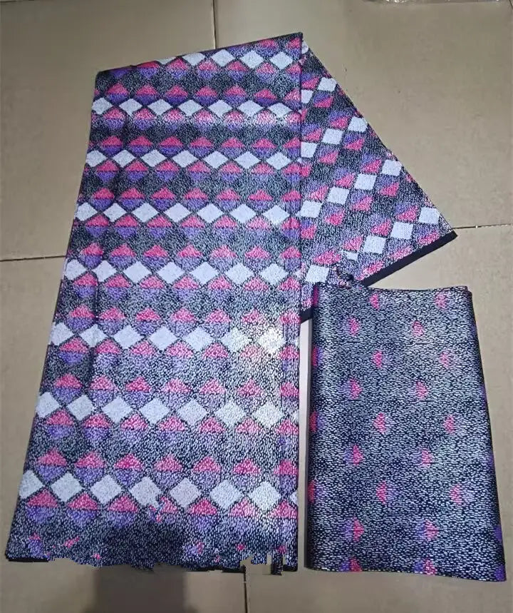 KENTE 4+2YARD 2024 Latest Design 6 Yards/lot African Fabric Gold Powder Ankara 100% Cotton Farbic For Sewing Wax Print Fabric